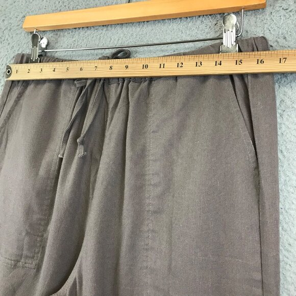 Coofandy Pants Womens Large Brown Cotton Elastic Waist Drawstring Straight Leg - Picture 4 of 9